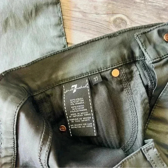 7 For All Mankind Coated High Waisted Jeans Gwenevere 27 - Picture 9 of 9